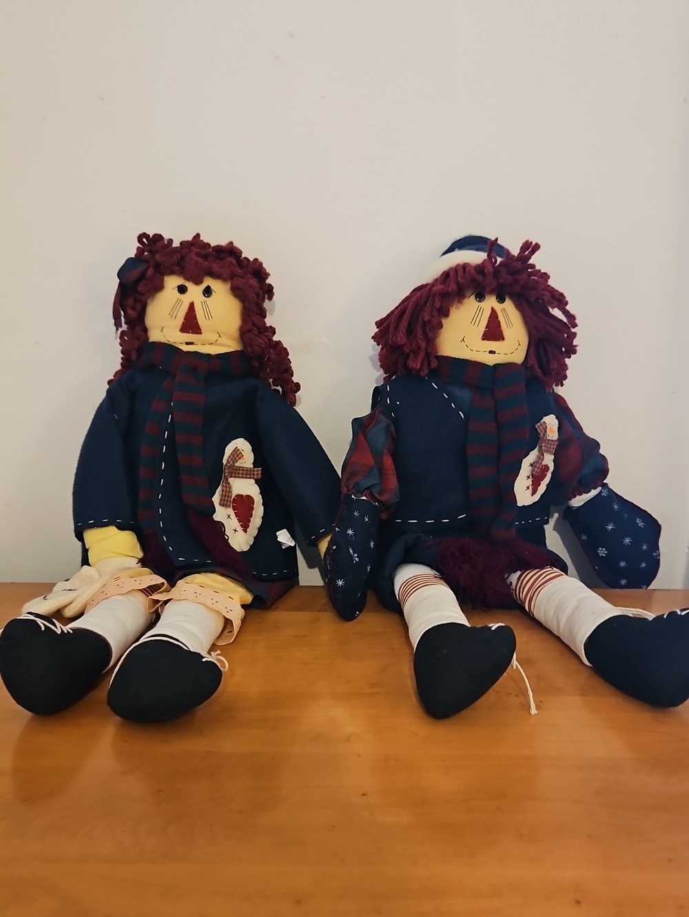 Primitive Raggedy Ann Doll – Snowman Winter Christmas Folk Art Décor